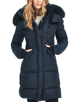 Buy New $1095 Sam. New York Highway Midnight Black Real Fur Hood Down Jacket Coat XL • 434.77£