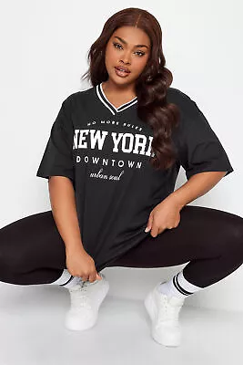 Buy 'New York' Slogan V-Neck T-Shirt • 22.99£