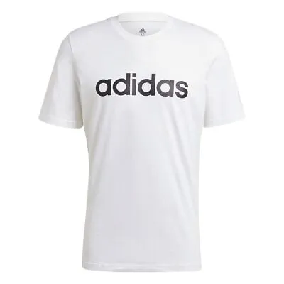 Buy Men's Adidas Essentials Embroidered Linear Logo Regular Fit T-Shirt In White • 14.99£
