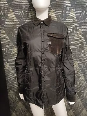 Buy G-Star Raw Black Brown Padded Quilted Corduroy Overshirt Jacket Coat Medium • 36.45£