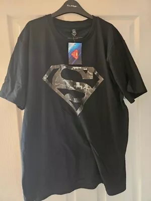 Buy DC Comics Superman Classic Logo Men's Black T-Shirt Size L Large • 12£