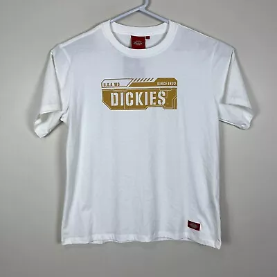 Buy Dickies White Casual Crew Neck Cotton Tee T Shirt Men's Large L • 12.48£