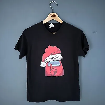 Buy Boys Girls Black Christmas Imposter Among Us Cotton T-Shirt Age 9-10-11 Years • 1.50£