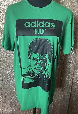 Buy Men’s Adidas Hulk T Shirt Marvel Super Heroes Top Size Medium Green • 15£