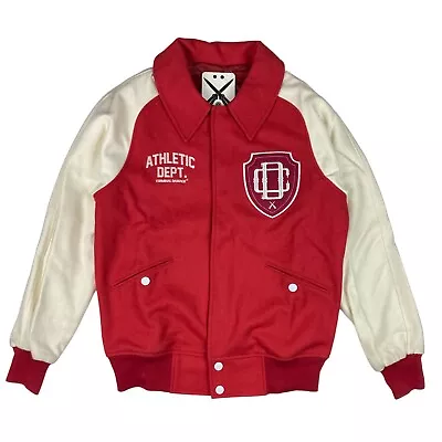 Buy Criminal Damage Red Varsity Shield Letterman Jacket Size Medium • 50£