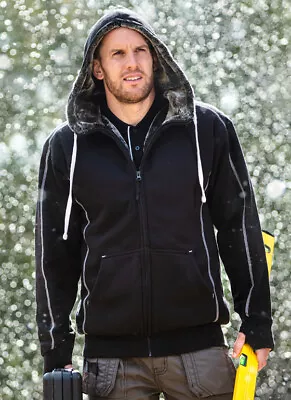 Buy Mens Hoodie Heavy Weight Thick Warm Fur Lined Hood Casual Fashion Zip Up Hoody • 34.99£