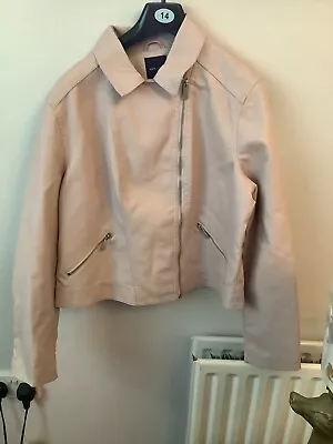 Buy New Look Faux Leather Pale Pink Jacket Size 18 Vgc. • 15£