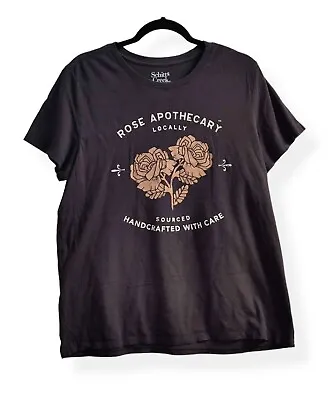 Buy Schitts Creek 'Rose Apothecary' Black Short Sleeve Shirt, Women XXL • 9.02£