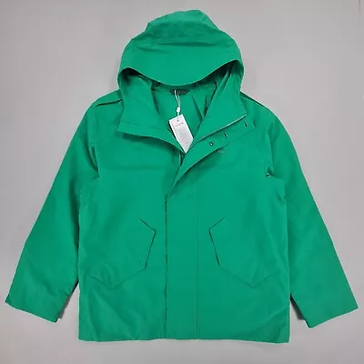 Buy Lacoste Mens Parka Jacket Green 52 Large Water Repellent Hooded BH2524 • 90£