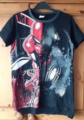 Buy Black Short Sleeve Spiderman Top…TU…12 Years • 2£