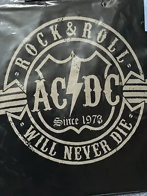 Buy Bn Mens Rock & Roll Will Never Die Ac/dc T-shirt Xl • 4.99£