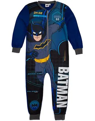 Buy DC Comics Batman Boys Jumpsuit Pyjama | Black All In One Superhero Loungewear • 14.95£