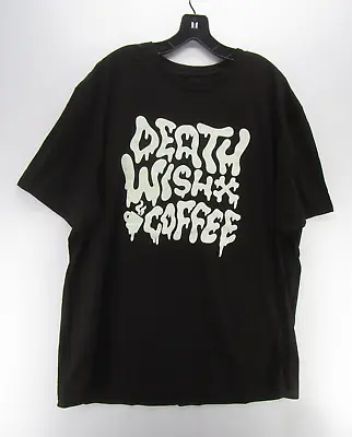 Buy Death Wish Coffee Shirt Men XXXL Black Drippy Words Glow In The Dark Tee DWC • 58.25£