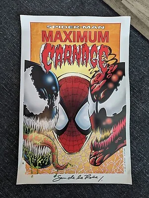 Buy Spiderman Maximum Carnage Poster & Marvel T-shirt Both Signed By Sam De La Rosa • 38.61£