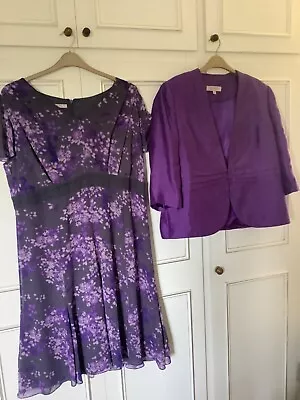 Buy Jacques Vert Size 20 Purple Dress And Jacket Outfit Wedding/Occasion • 65£