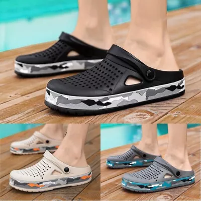 Buy Trendy White Flat Beach Holiday Slippers For Men's Casual Outdoor Summer • 24.04£