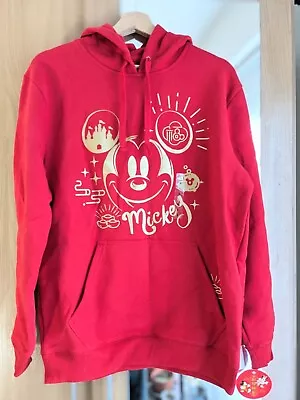 Buy Disney Micky Mouse Red Gold Hoodie Size L Unisex • 9.50£