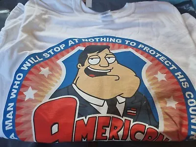 Buy Official American Dad Stan T Shirt White Size S Xmas Gift • 4.99£