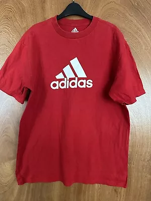 Buy Red Adidas Vintage T Shirt • 8£