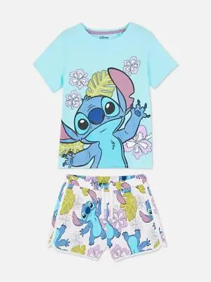 Buy Disney’s Lilo & Stitch Short Sleeve  Shorts Hibiscus  Pyjamas Pjs Nightwear • 19.95£