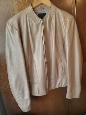 Buy Hyphen Women's Leather Jacket 14 Pink/gold Used • 23£