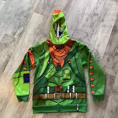 Buy Fortnite Rex Boy's Costume Hoodie Jacket With Full Zip Face Mask Size XL • 18.84£