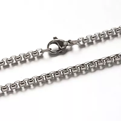 Buy 304 Stainless Steel Box Chain 3mm 32  Necklace UK • 4.99£