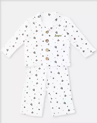 Buy SALE Children's Christmas Pyjamas Button Up Woodland Animals NOT EMBROIDERED • 3£