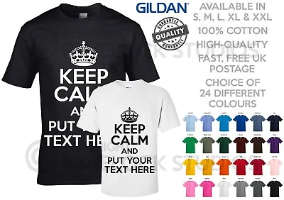 Buy Keep Calm T-Shirt T-Shirts Any Text Personalised Custom Top Tees Stag Hen Party • 16.49£