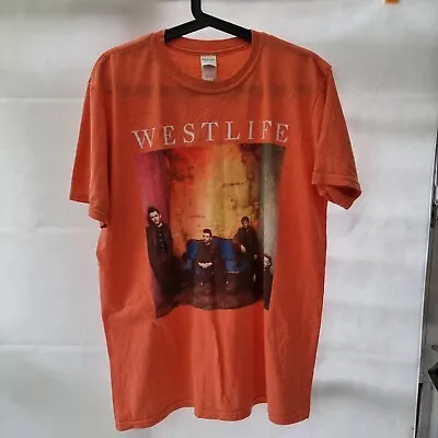 Buy Westlife The Twenty Tour Band T-shirt Size Large Coral Peach • 19.99£