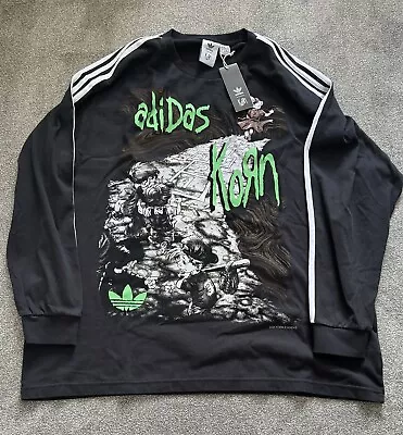 Buy Adidas X Korn Long Sleeve Top Tee Shirt - XL - Black Green - IW7523 • 150£