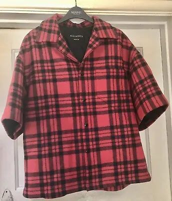 Buy Allsaints Adult Red Black Check Plaid Wool Jacket Size M Fits Chest 40-42 Inches • 23.98£