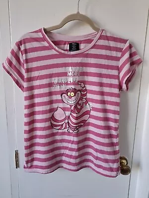 Buy Primark Cheshire Cat Alice In Wonderland Pink Striped Pyjama Top Women Small • 6£