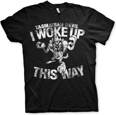 Buy Looney Tunes Tasmanian Devil I Woke Up This Way T-Shirt Black • 26.01£