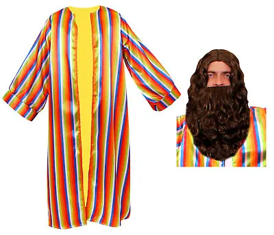 Buy  Josephs Technicolour Dreamcoat Wig And Beard Fancy Dress Costume Multi Colour • 29.99£