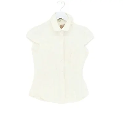 Buy Karen Millen Women's T-Shirt UK 10 Cream 100% Cotton Short Sleeve Basic • 11.60£