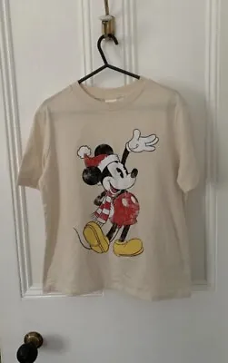 Buy BNWOT H&M Disney Christmas Mickey Tshirt XS (6) • 2.99£