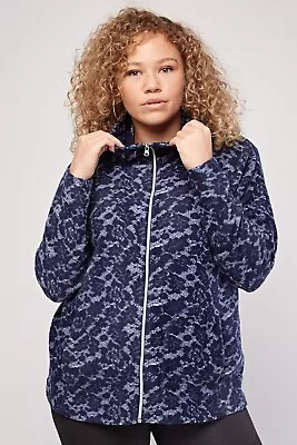 Buy Brand New Blue SUPER SOFT Fleece Zip Up Front Hoodie Jacket Plus Size 20-22 • 12£