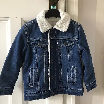 Buy Fleece Lined Denim Jacket  Age 3-4 • 11£