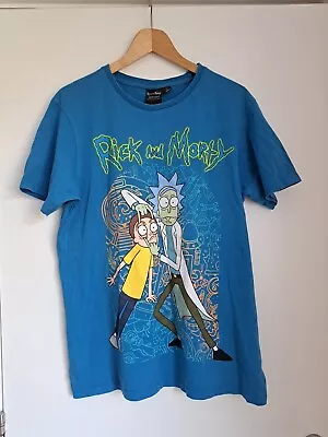 Buy Rick And Morty T-Shirt Adult Swim Top Blue UK L Cartoon • 10£