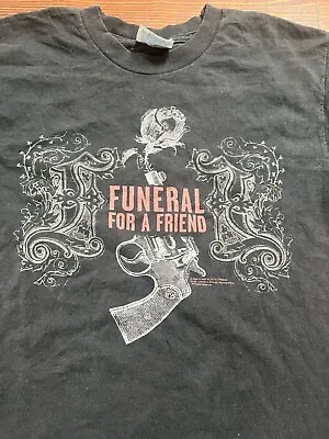 Buy Youth Funeral For A Friend Smoking Gun Retro T-shirt - Sz Youth L • 10.40£