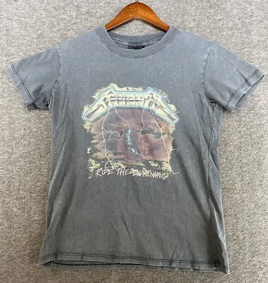 Buy Metallica T-Shirt Women’s Size XSmall Gray Graphic Shirt Ride The Lightning • 15.26£