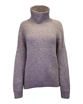 Buy Anine Bing Women's Ribbed Knit Turtleneck Sweater In Grey Wool In Grey • 363£