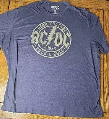 Buy ACDC Graphic T-Shirt 3XL Blue Logo • 10.95£