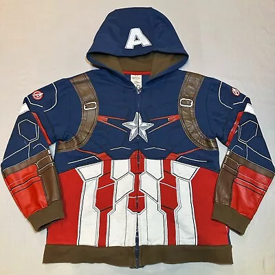 Buy Captain America Jacket Boys 9/10 3D Star Hoodie Zip Disney Marvel Full Zip • 19.59£