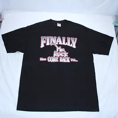 Buy Vintage WWF The Rock T Shirt Mens XL Black 1999 WWE Wrestling Finally Detroit US • 89.99£