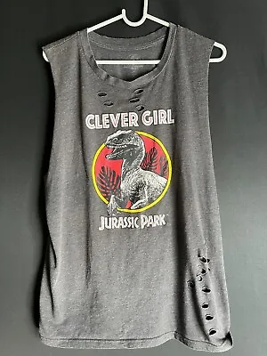 Buy Jurassic Park Clever Girl Womens Top Dino Dinosaur Movie Sleeveless 2XL Gray • 14.05£