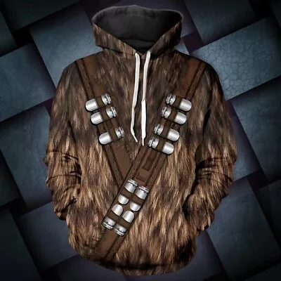 Buy 1X Star Wars Chewbacca Hoodies Cosplay Men's Women's Clothes Pullover Hooded UK • 19.64£