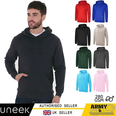Buy Uneek Hooded Sweatshirt Pullover Hoodie Jumper Sweat Tops Unisex Mens Womens • 10.99£