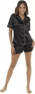 Buy Ladies Satin Silk Pyjamas Pjs Nightwear Set Soft Short Sleeve Womens Sleepwear • 16.86£